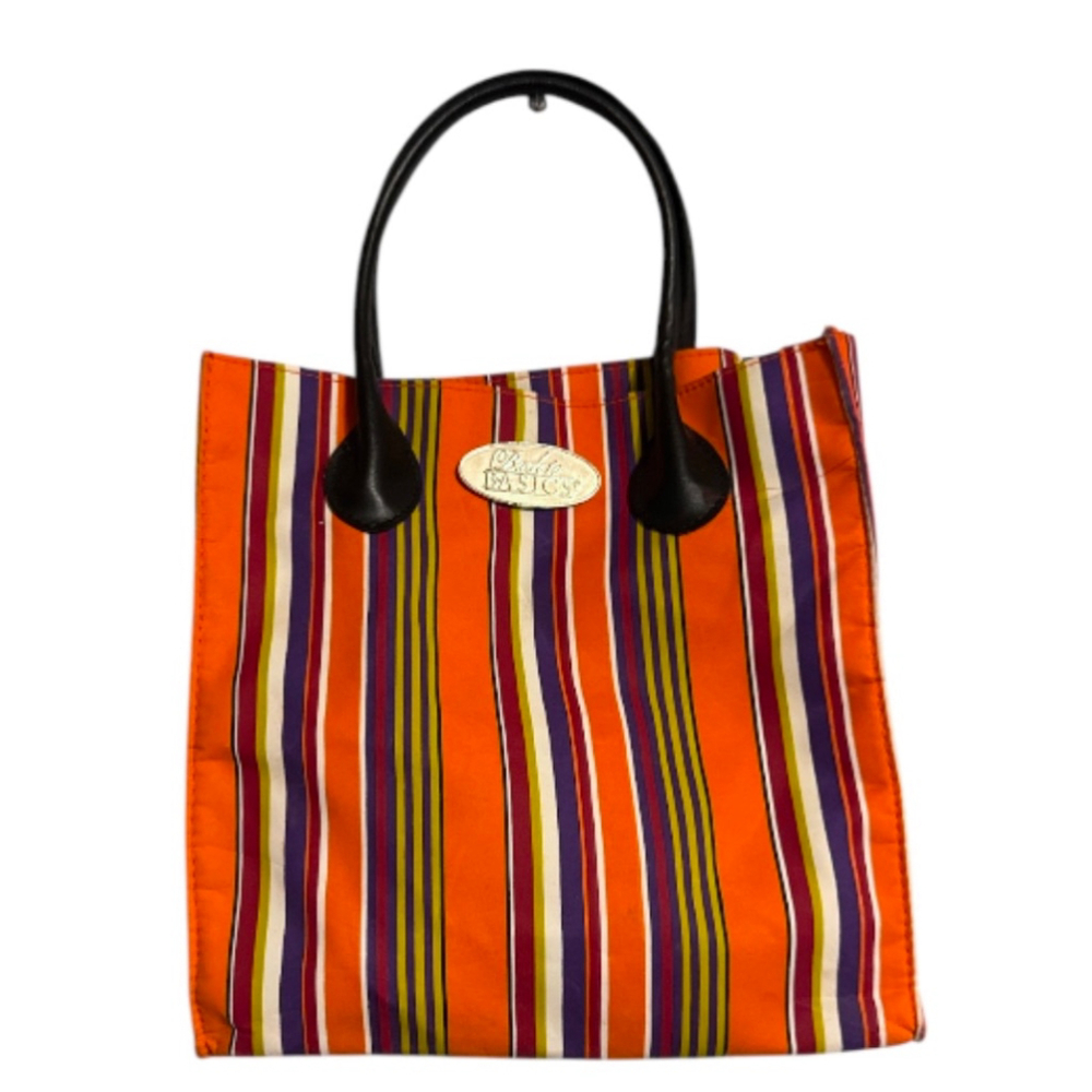 Back to Basics Tote Bag Orange Purple Autumnal Stripes